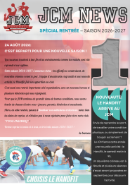 JCM News -N°1- spécial rentrée